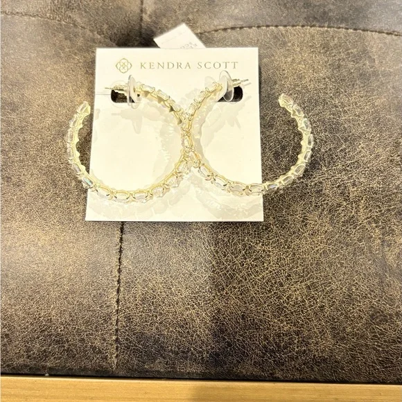 Kendra Scott Gold Textured Hoop Earrings - Picture 1 of 3
